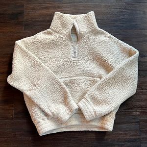 Aerie Cream Half-Zip Sherpa